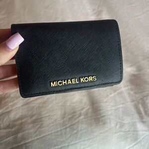 Michael Kors Black Wallet with Gold Logo